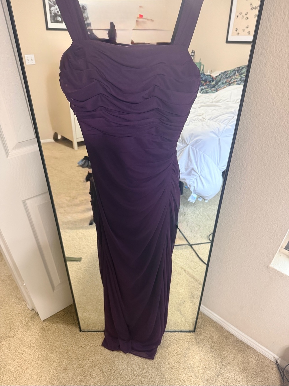 Azazie Deep Purple Ruched Maxi Dress